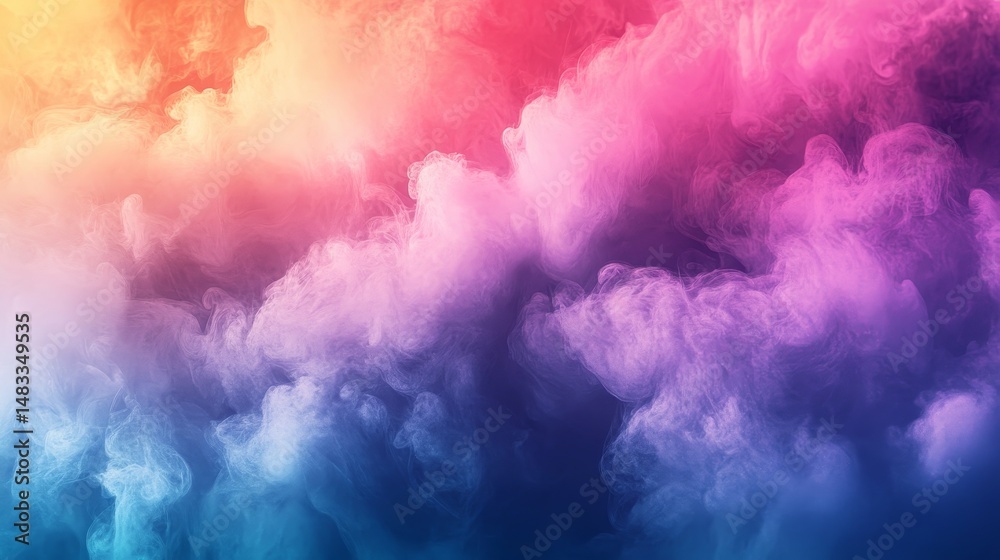 Naklejka premium Colorful abstract smoke cloud pattern in vibrant hues.