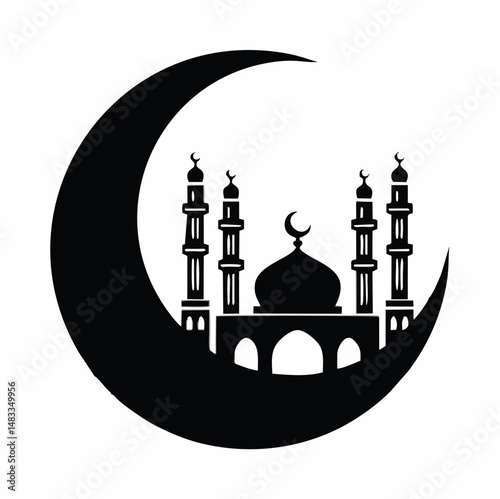 Ramadan mosque and crescent m...
