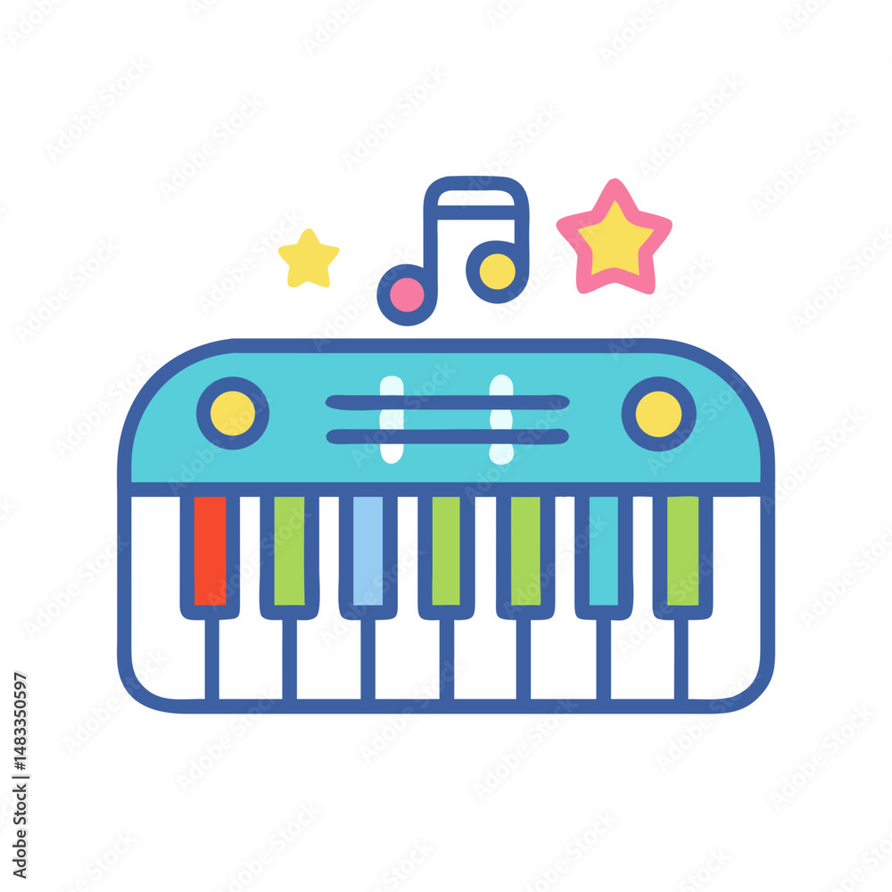 Obraz premium Piano Toy Icon Representing Musical Play for Children
