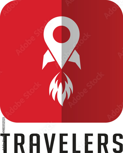 Rocket Pin vector for brand or identity