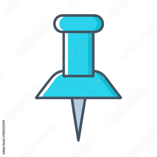 Push Pin Icon Representing Attachment and Location Marking in Notes or Maps