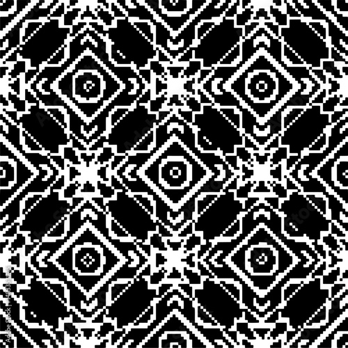 Abstract texture for fabric print, card, table cloth, furniture, banner, cover, invitation, decoration,weaving, plaid,wrapping,knitting. Repeating pattern.Black and 
white color.