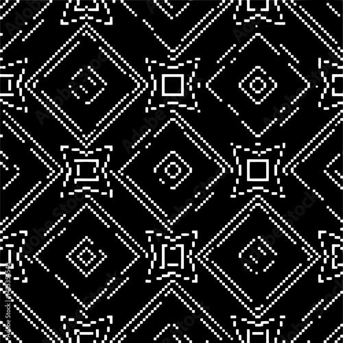 Abstract texture for fabric print, card, table cloth, furniture, banner, cover, invitation, decoration,weaving, plaid,wrapping,knitting. Repeating pattern.Black and 
white color.