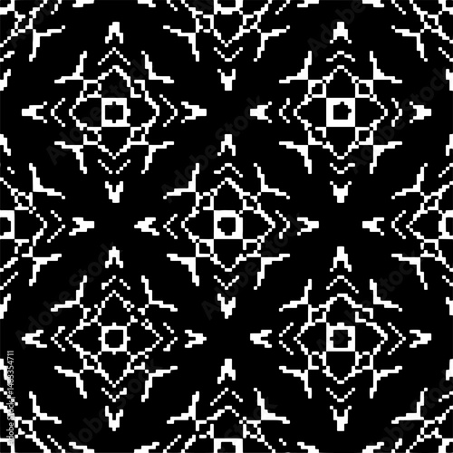 Abstract texture for fabric print, card, table cloth, furniture, banner, cover, invitation, decoration,weaving, plaid,wrapping,knitting. Repeating pattern.Black and 
white color.