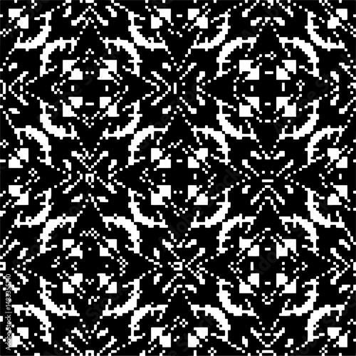 Abstract texture for fabric print, card, table cloth, furniture, banner, cover, invitation, decoration,weaving, plaid,wrapping,knitting. Repeating pattern.Black and 
white color.