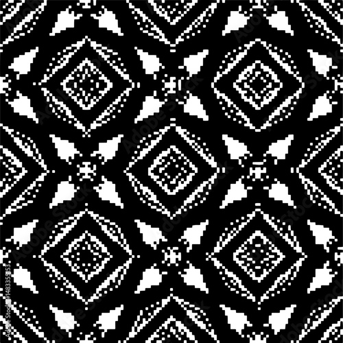 Abstract texture for fabric print, card, table cloth, furniture, banner, cover, invitation, decoration,weaving, plaid,wrapping,knitting. Repeating pattern.Black and 
white color.