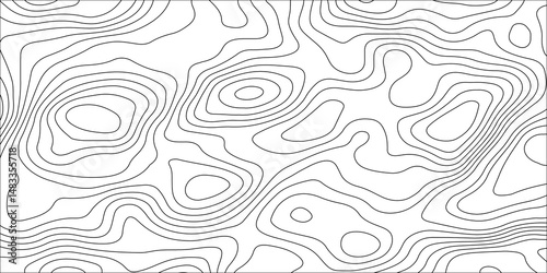 Abstract white contour wave lines topographic background, lines map seamless pattern, modern wallpaper texture and realistic design used for banner and posters, mountain relief geographic pattern.	
