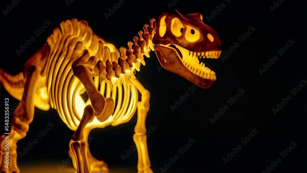 Illuminated Dinosaur Skeleton Model Night Light Glowing Prehistoric Animal Figurine Decor