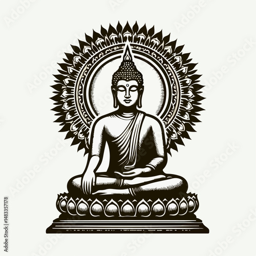 illustration of a buddha statue