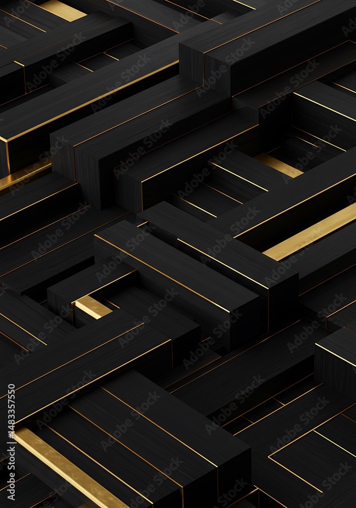 custom made wallpaper toronto digitalAbstract Black and Gold Geometric Pattern