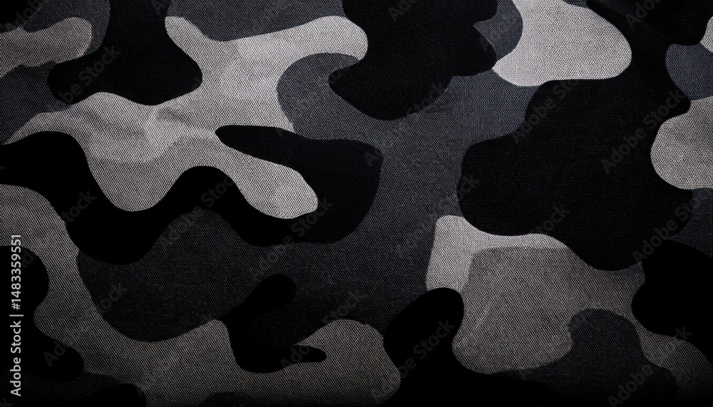 Naklejka premium abstract black and grey camouflage texture with layered effect