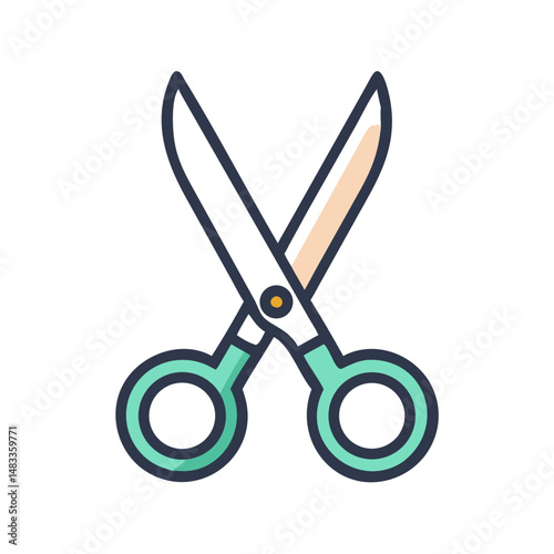 Scissors Icon Representing Crafting and Cutting Tools for Arts and Office Use