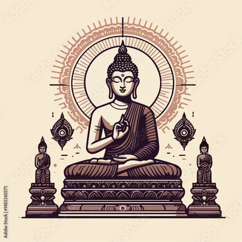 illustration of a buddha statue