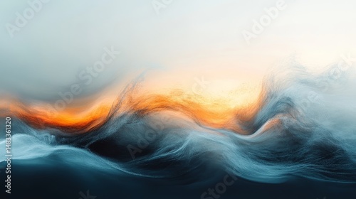 Abstract artistic depiction of flowing, dynamic forms.