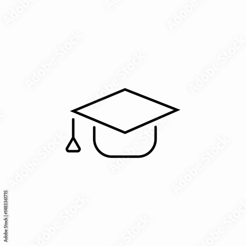 academic cap icon sign vector