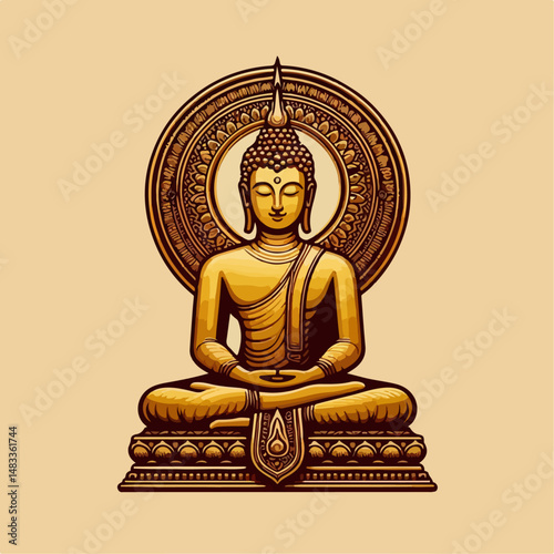 illustration of a buddha statue