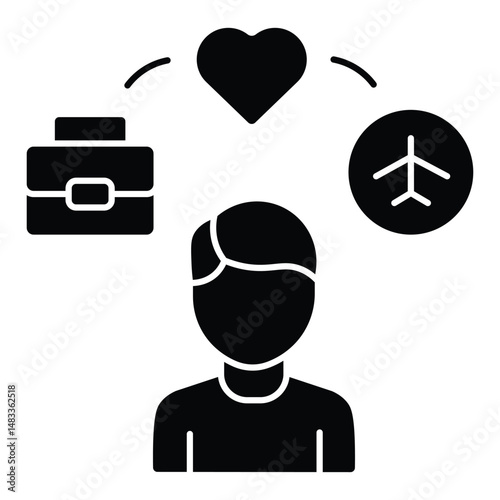 Minimalist daily lifestyle Icon routine icon. daily life schedule icon. Solid icons vector collection.