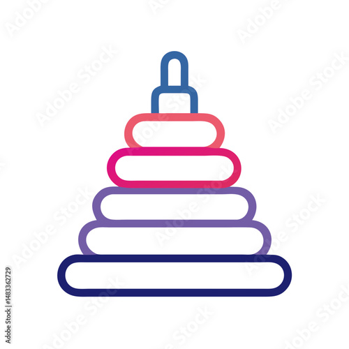 Stacking Rings Icon Representing Early Childhood Development and Motor Skills Learning