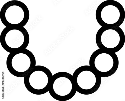 Tight circular composition arranged in a smooth C-shaped layout.
