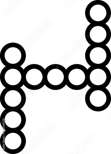 Two parallel bars formed by outlined dots positioned to create a dual-line layout.