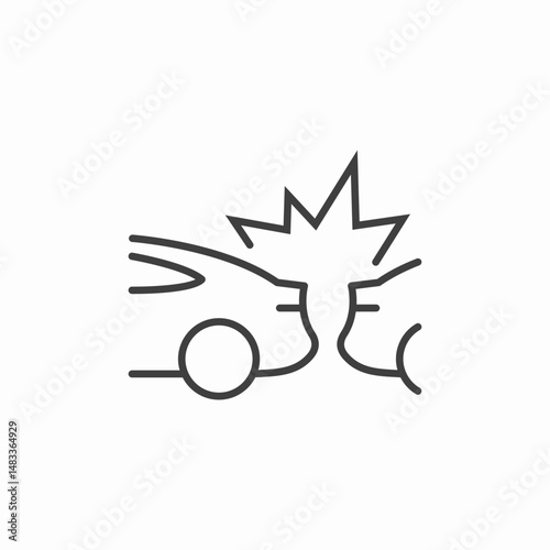 car collision impact crush accident icon sign vector