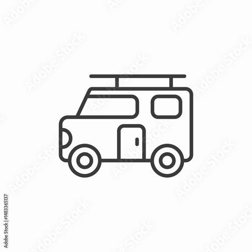 camper van travel road icon sign vector