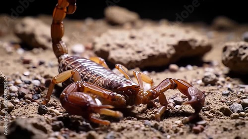 Wallpaper Mural Scorpion Under Moonlight – Segmented Tail Arched in Dramatic Desert Night Torontodigital.ca