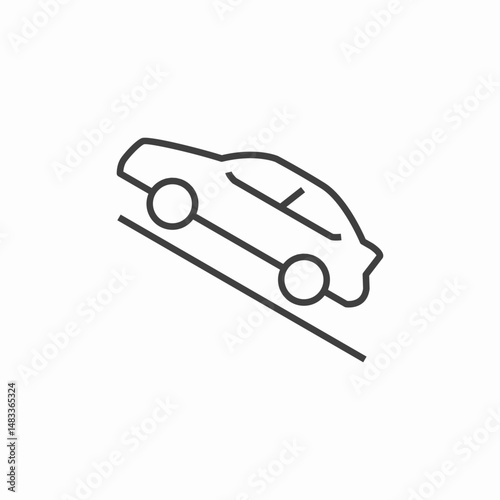 car downhill alert icon sign vector