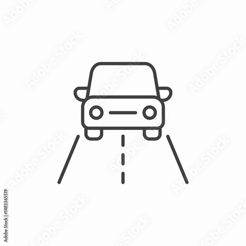 car on road driving icon sign vector