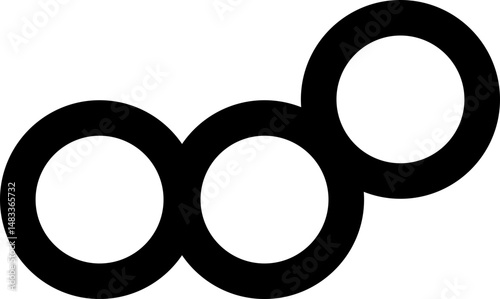 Four circles arranged in a straight line forming a horizontal inline composition.