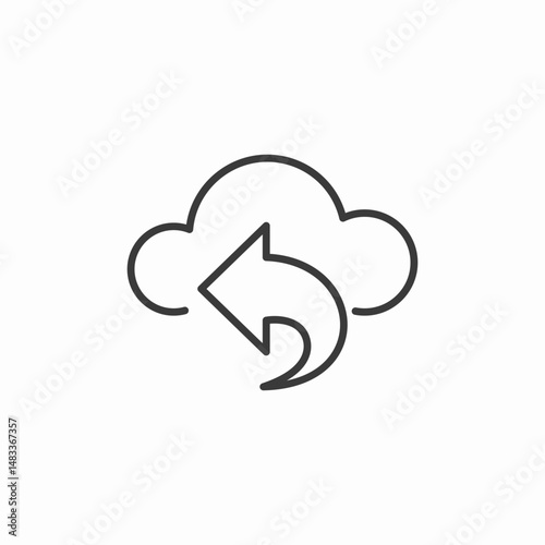 cloud data recovery icon sign vector