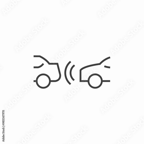 collision avoidance sensor icon sign vector