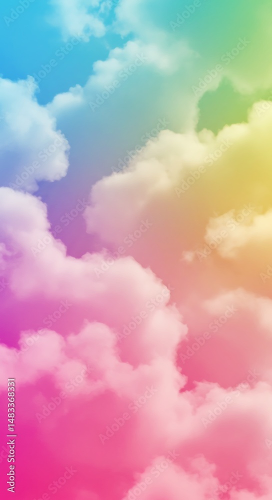Pastel Rainbow Cloudscape Background
