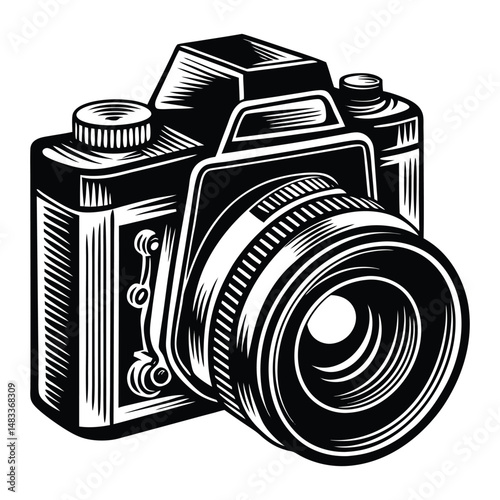 cammera silhouette on white background