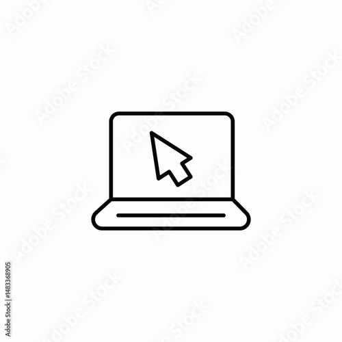 computer mouse with cursor icon sign vector