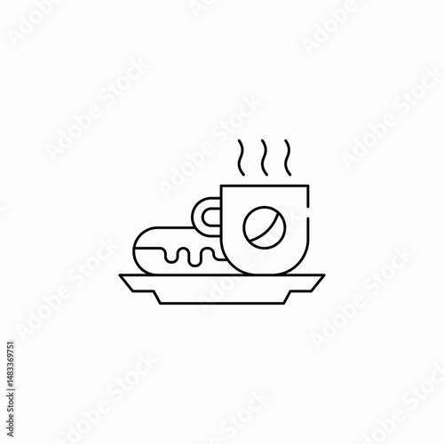 cup of coffee hot eclair icon sign vector
