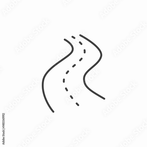 curvy road ahead icon sign vector