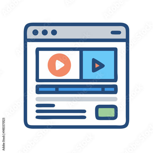 Video Player Interface Icon Representing Media Playback Controls and Streaming Features Free Download Video Player Interface Icon Representing Media Playback Controls and Streaming Features - GFXLoad