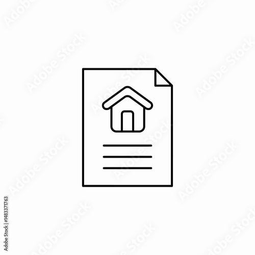 document related to real estate sale or rental agreement icon sign vector
