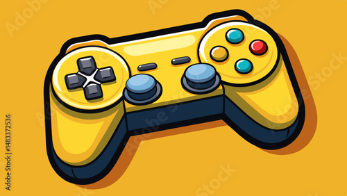Level Up Your Game Bright Yellow Gaming Controller Bold Design Fun Vibe