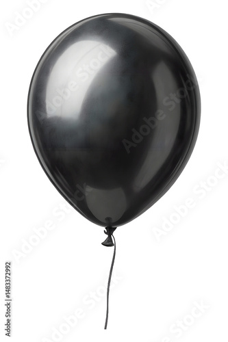 black balloon isolated on transparent background