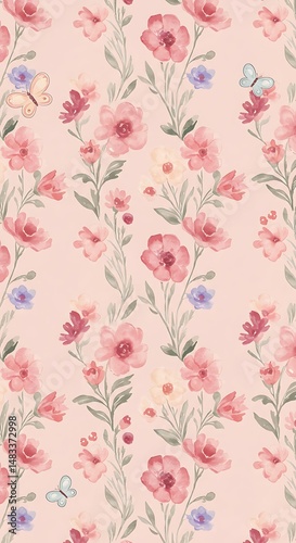 Blushing Blooms & Butterflies