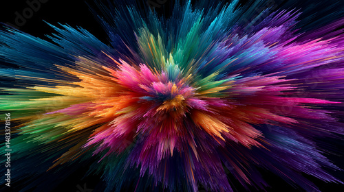 Abstract Cosmic Energy Explosion with Rainbow Light
