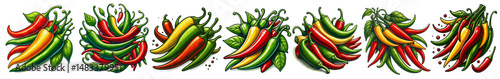 Jalapeno, chili pepper on a white background.