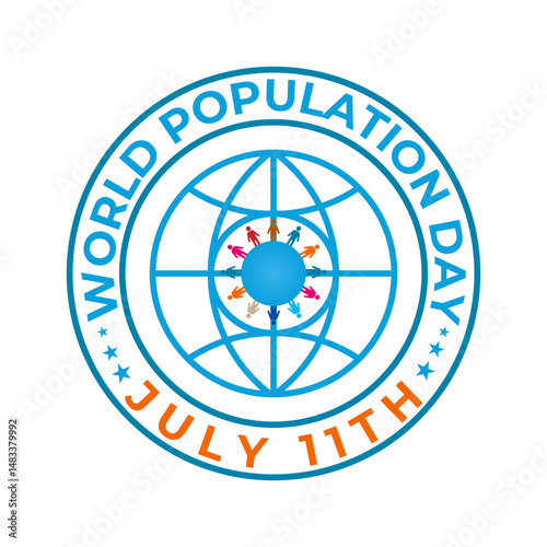 World Population Day. Celebrating Global Unity and Awareness on July 11th. Banner, cards, prints, social media, poster, flyer and background design template.
