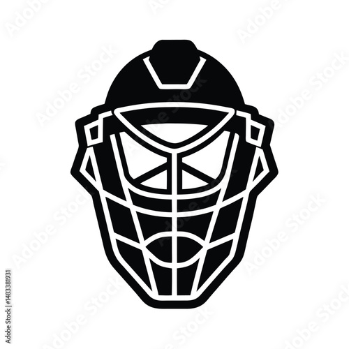 Protective Hockey Goalie Mask Icon Face Shield, Safety Gear