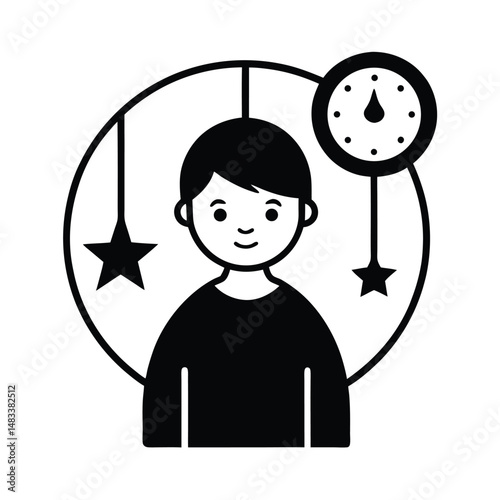Childs Sleep Time, Baby Mobile, Clock, Stars, Night, Rest, Dreams, Sweet, Peaceful, Toddler