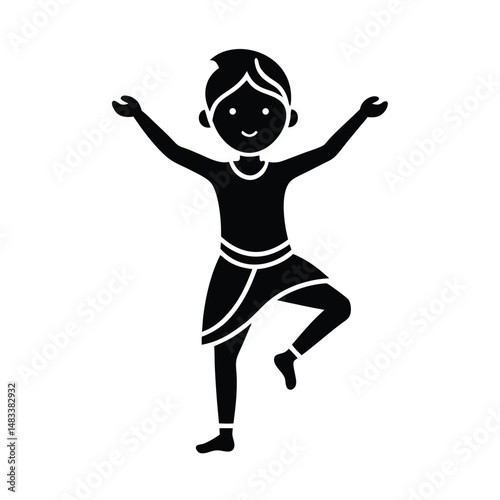 Childs Yoga Pose, Balance, Exercise, Fitness, Wellbeing, Silhouette, Simple, Vector, Graphic, Illust