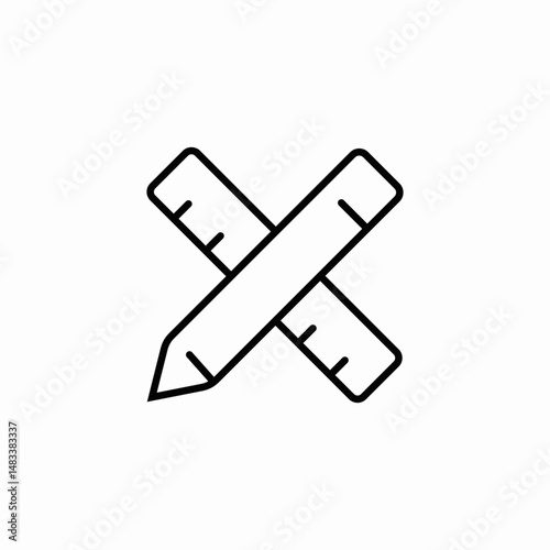 pencil and ruler icon sign vector