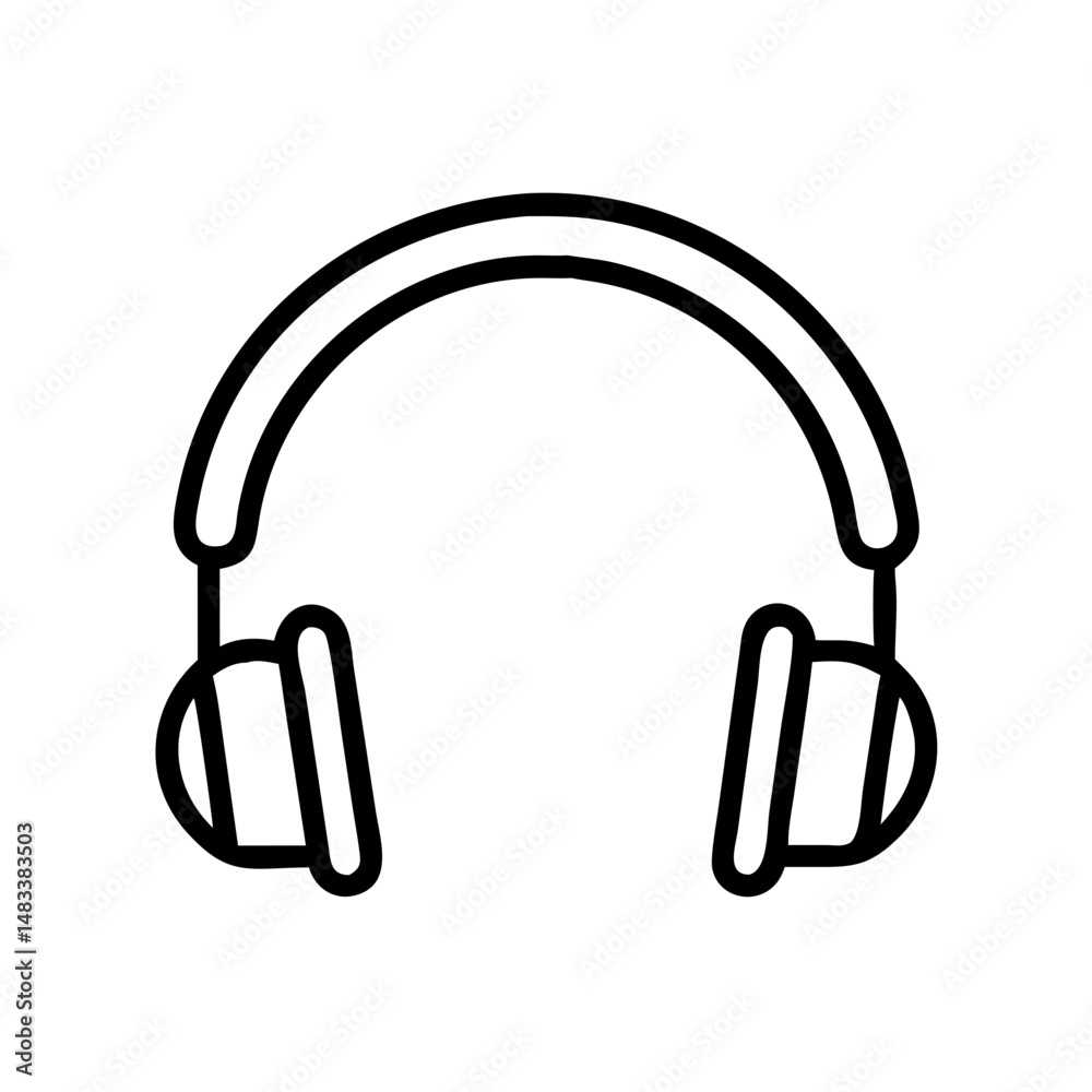 Headphones Icon Representing Audio Device – Music and Sound Accessory Symbol Headphones Icon Representing Audio Device – Music and Sound Accessory Symbol
